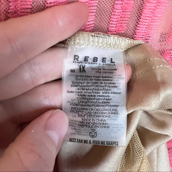 Rebel Wilson x Angels Embroidered Mesh Empire Waist Dress Confetti Size 1X NWT - Picture 13 of 13